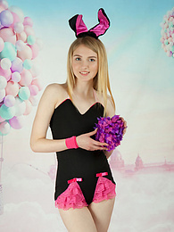 Very-Sexy.com presents: This tight blonde bunny has some smoking hot fun with stripping her clothes and playing with her flower