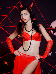 Very-Sexy.com presents: Only one look in the eyes of this fantastic slim teen will tell that she is a little devil inside. No further costume is needed.