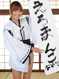 Very-Sexy.com presents: Turned on Yuuno Hoshi shows new ways to do calligraphy on the table